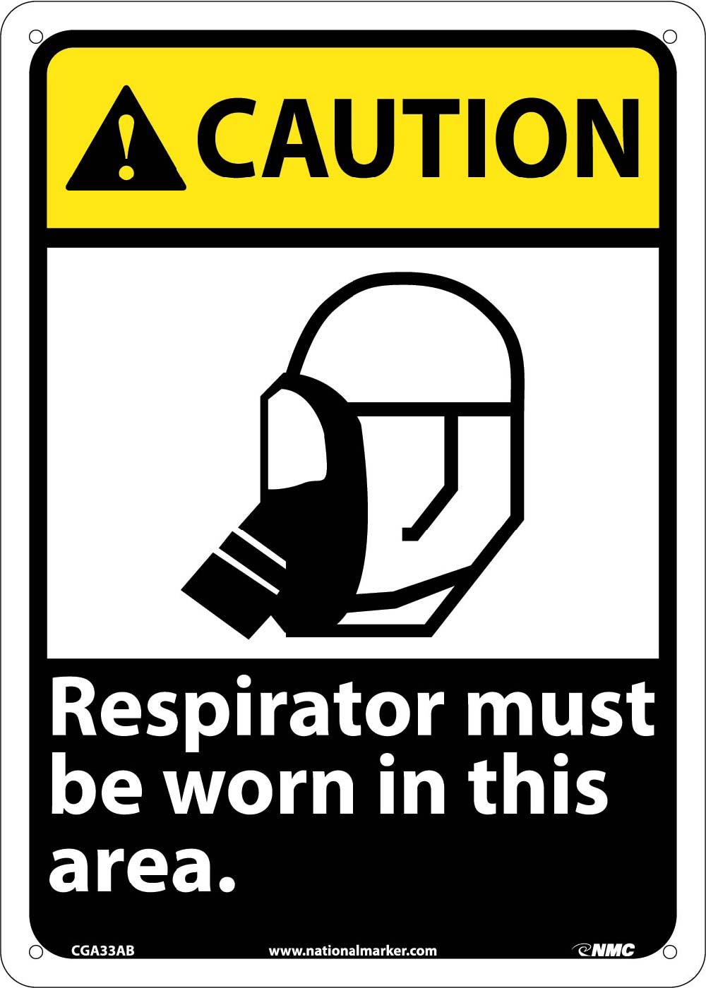 Caution Respirator Must Be Worn In This Area Sign-eSafety Supplies, Inc