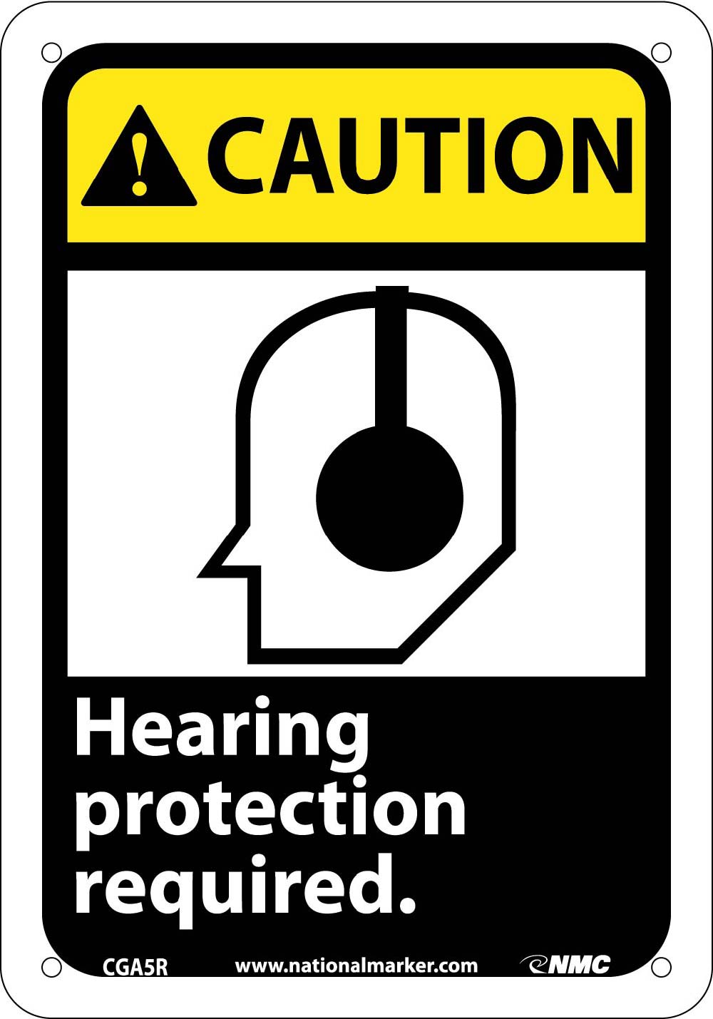 Caution Hearing Protection Required Sign-eSafety Supplies, Inc