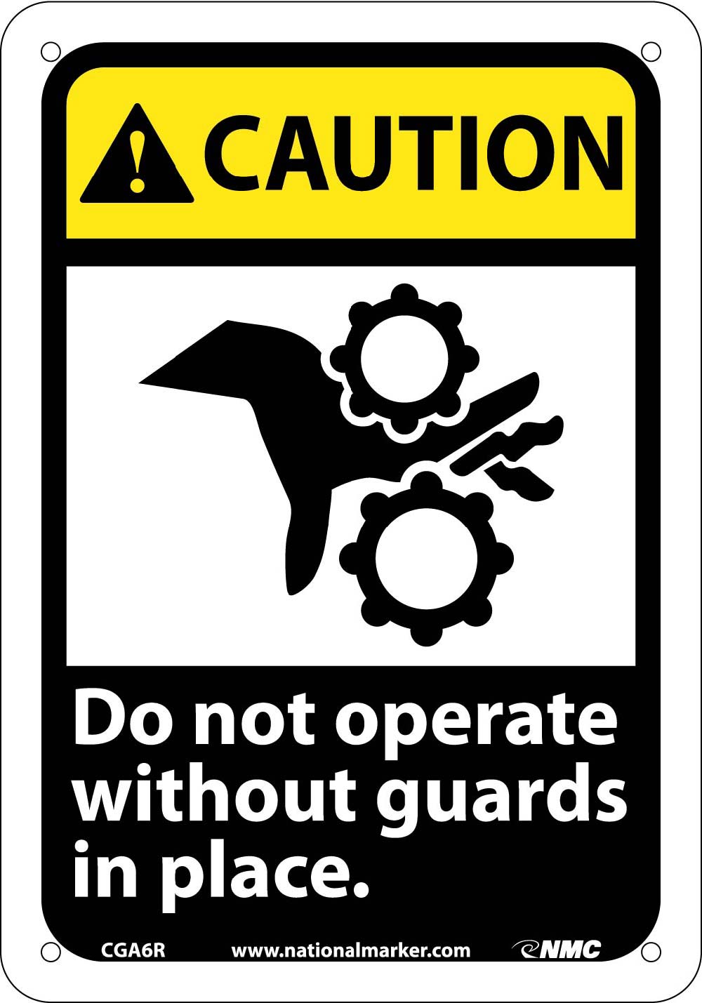 Caution Do Not Operate Without Guards In Place Sign-eSafety Supplies, Inc