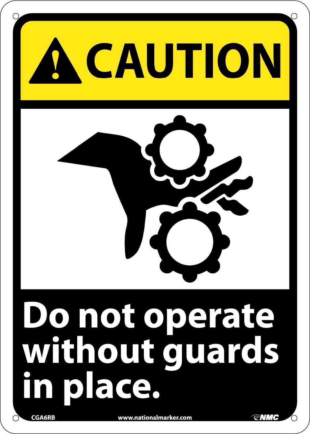 Caution Do Not Operate Without Guards In Place Sign-eSafety Supplies, Inc