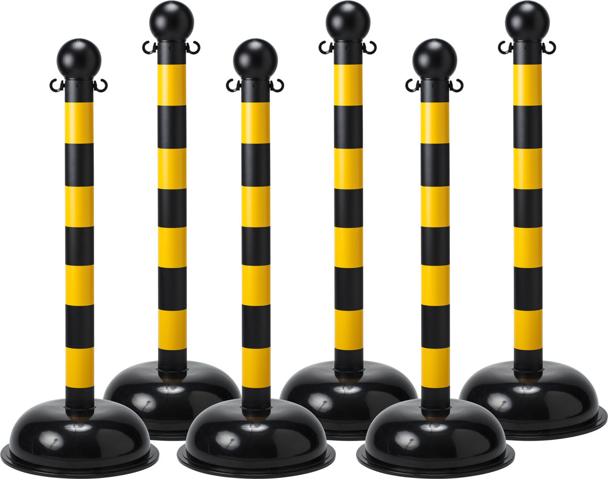 Brady ® 41" X 3" Diameter Black/Yellow Polyethylene/Polystyrene Bradylink Stanchion - 6 Unit-eSafety Supplies, Inc