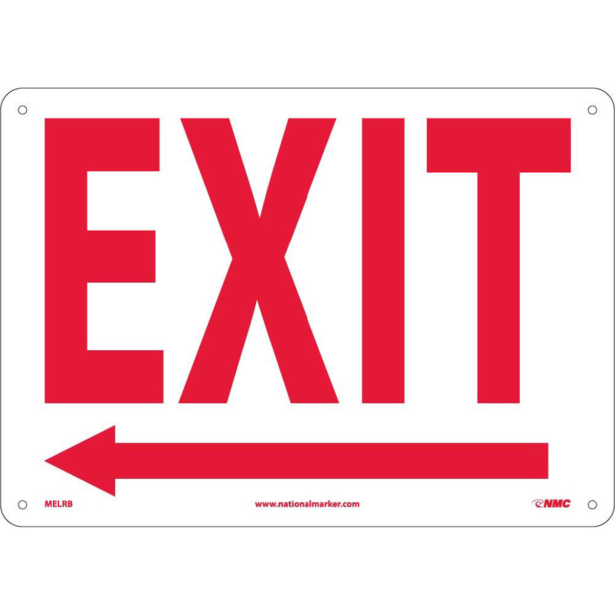 NM 10" X 14" White .05" Rigid Plastic Exit Sign "EXIT"-eSafety Supplies, Inc