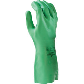 SHOWA® Green Cotton Flocked Lined 15 mil Biodegradable Nitrile Chemical Resistant Gloves