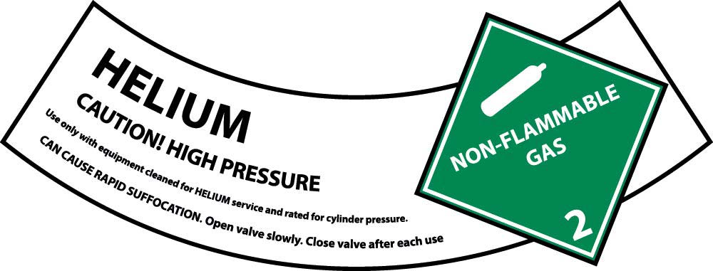 Helium Cylinder Shoulder Label - Pack of 25-eSafety Supplies, Inc