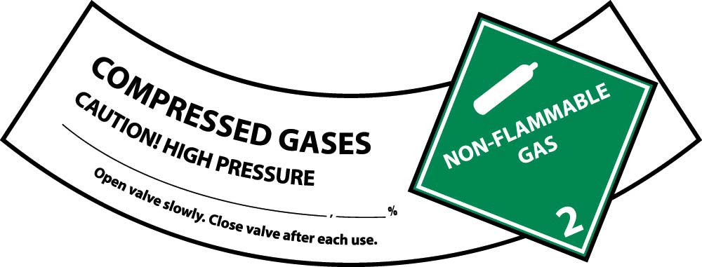 Compressed Air Cylinder Shoulder Label - Pack of 25-eSafety Supplies, Inc