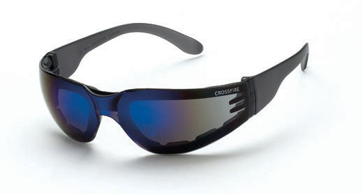 Shield Blue Mirror Lens and Crystal Black Frame Foam Lined-eSafety Supplies, Inc