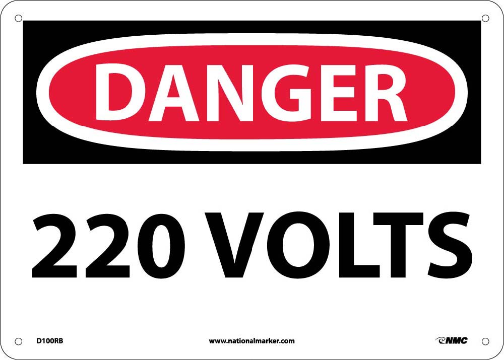 Danger 220 Volts Sign-eSafety Supplies, Inc