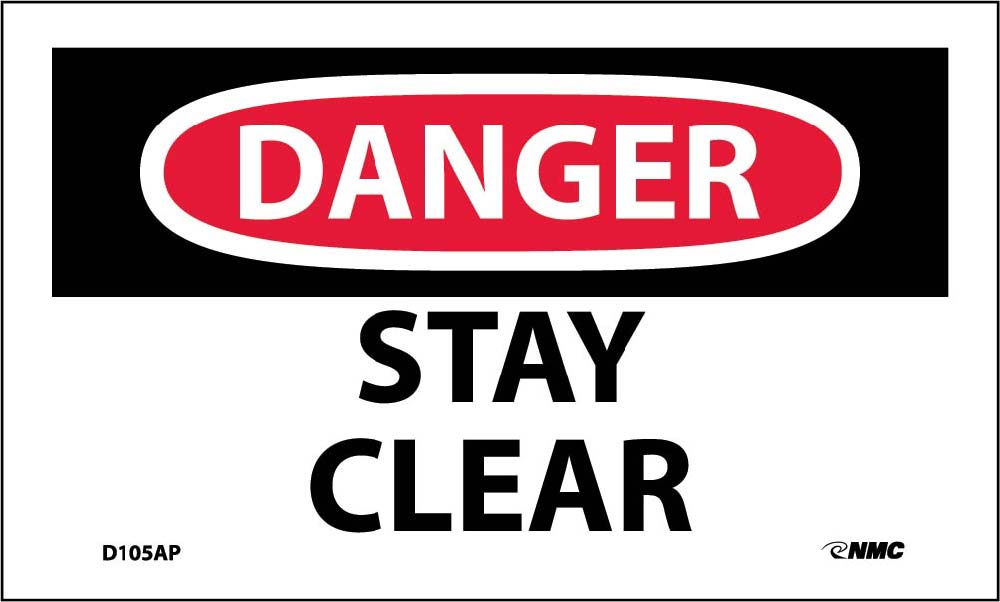 Danger Stay Clear Label - 5 Pack-eSafety Supplies, Inc