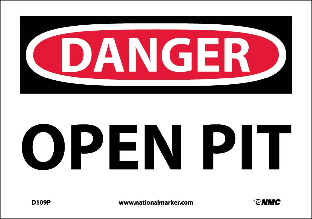 Danger Open Pit Sign-eSafety Supplies, Inc