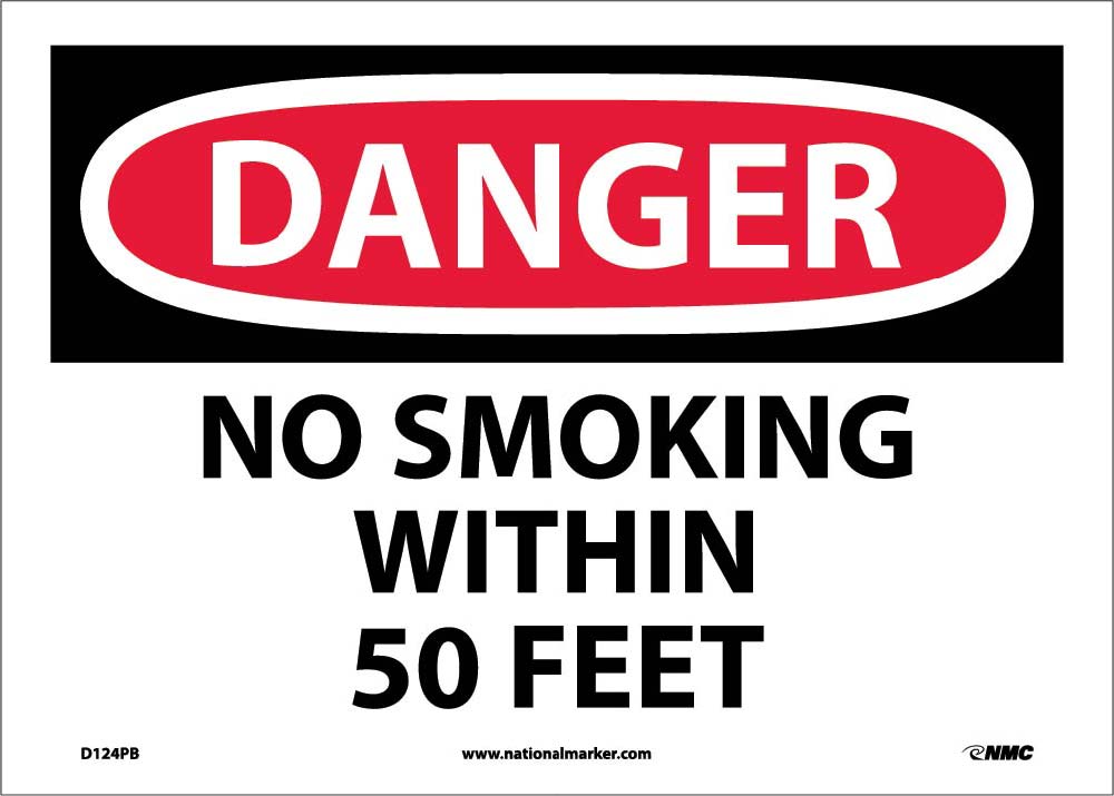 Danger No Smoking Within 50 Feet Sign-eSafety Supplies, Inc
