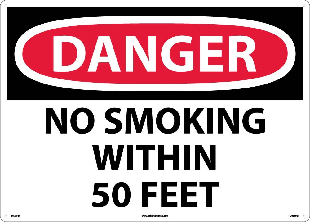 Large Format Danger No Smoking Within 50 Feet Sign-eSafety Supplies, Inc