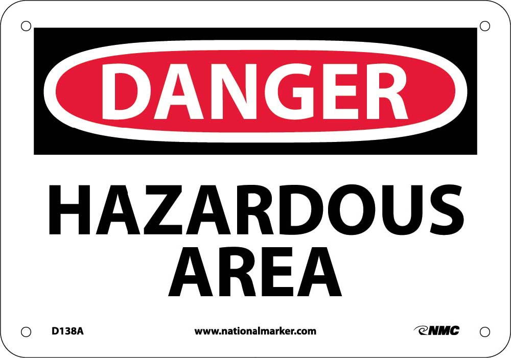 Danger Hazardous Area Sign-eSafety Supplies, Inc
