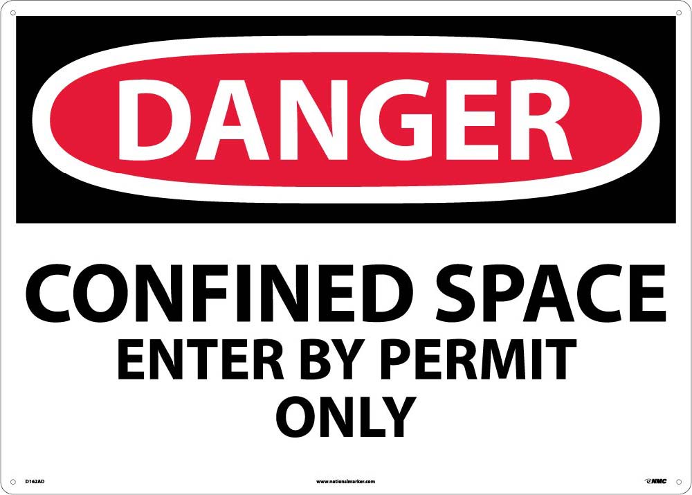 Large Format Danger Confined Space Enter By Permit Only Sign-eSafety Supplies, Inc