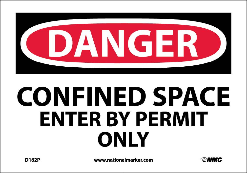 Danger Confined Space Enter By Permit Only Sign-eSafety Supplies, Inc