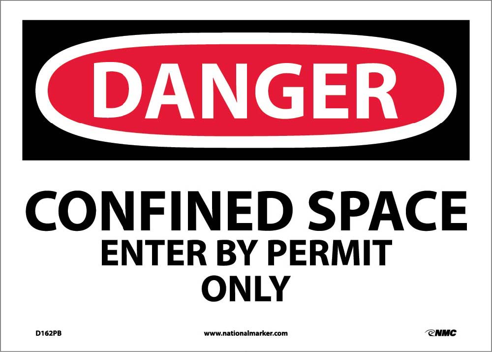 Danger Confined Space Enter By Permit Only Sign-eSafety Supplies, Inc