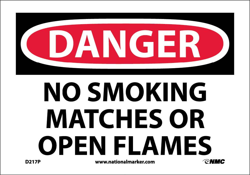 Danger No Smoking Matches Or Open Flames Sign-eSafety Supplies, Inc