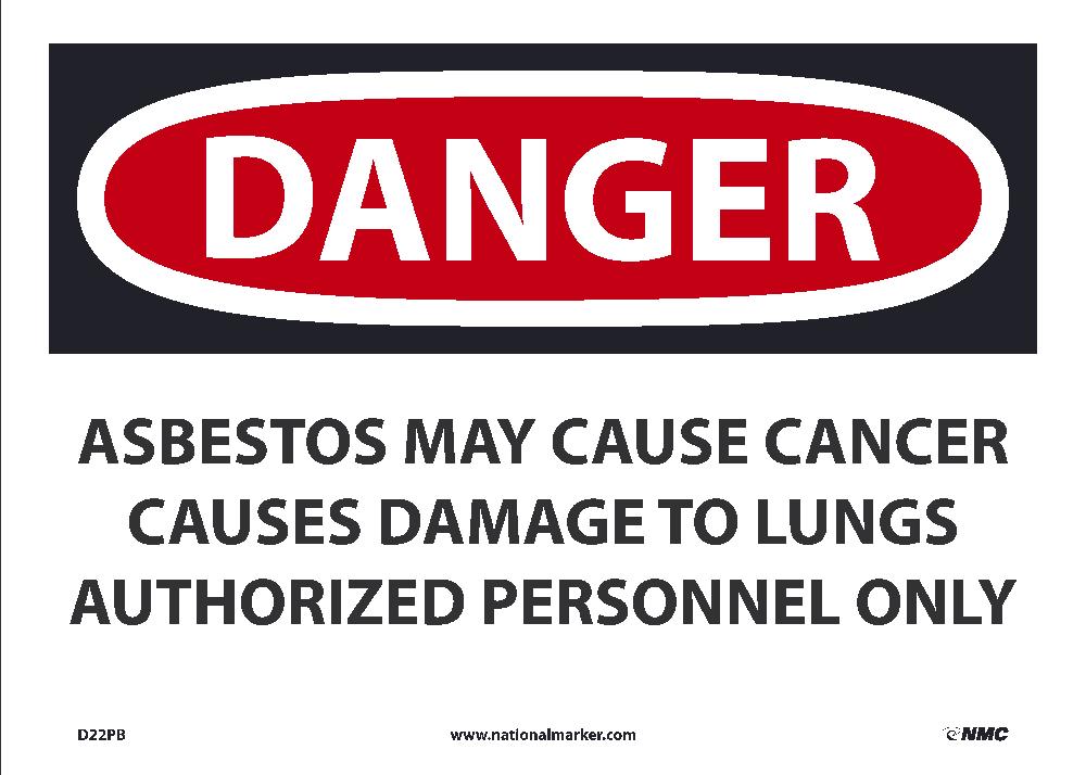 Danger Asbestos May Cause Cancer Sign-eSafety Supplies, Inc