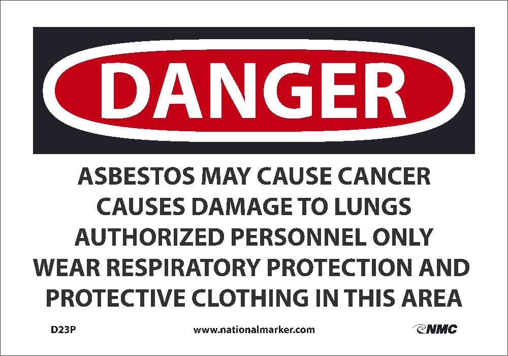 Danger Asbestos May Cause Cancer Sign-eSafety Supplies, Inc