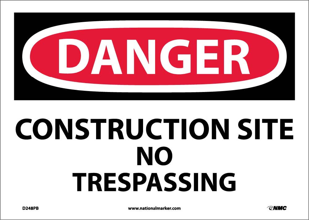 Danger Construction Site No Trespassing Sing-eSafety Supplies, Inc
