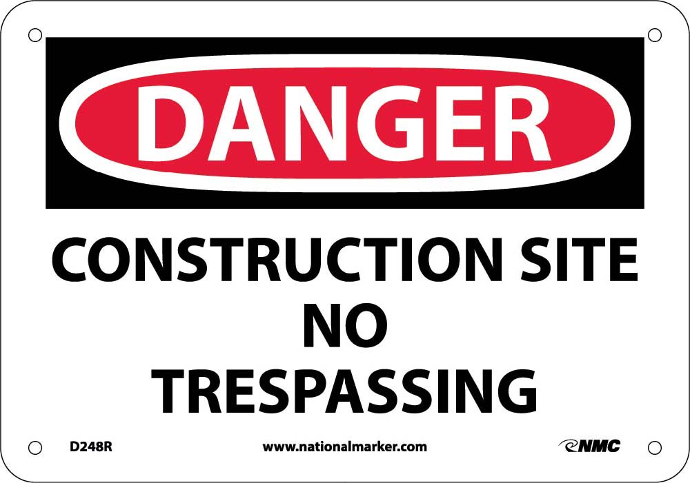 Danger Construction Site No Trespassing Sing-eSafety Supplies, Inc