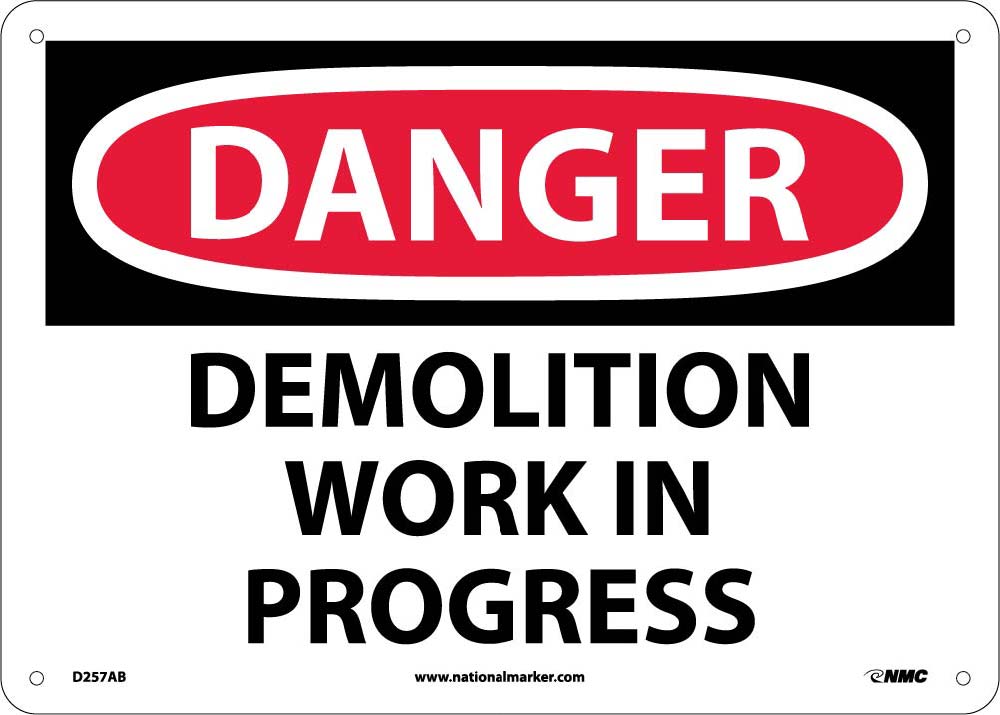 Danger Demolition Work In Progress Sign-eSafety Supplies, Inc
