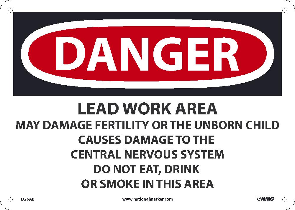 Danger Lead Work Area Sign-eSafety Supplies, Inc