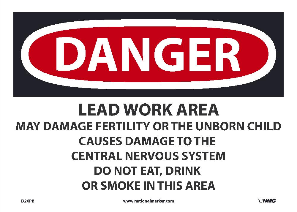 Danger Lead Work Area Sign-eSafety Supplies, Inc