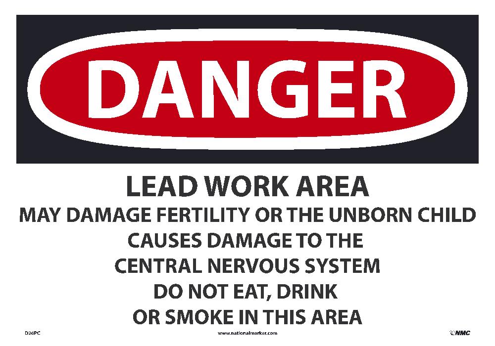 Danger Lead Work Area Sign-eSafety Supplies, Inc