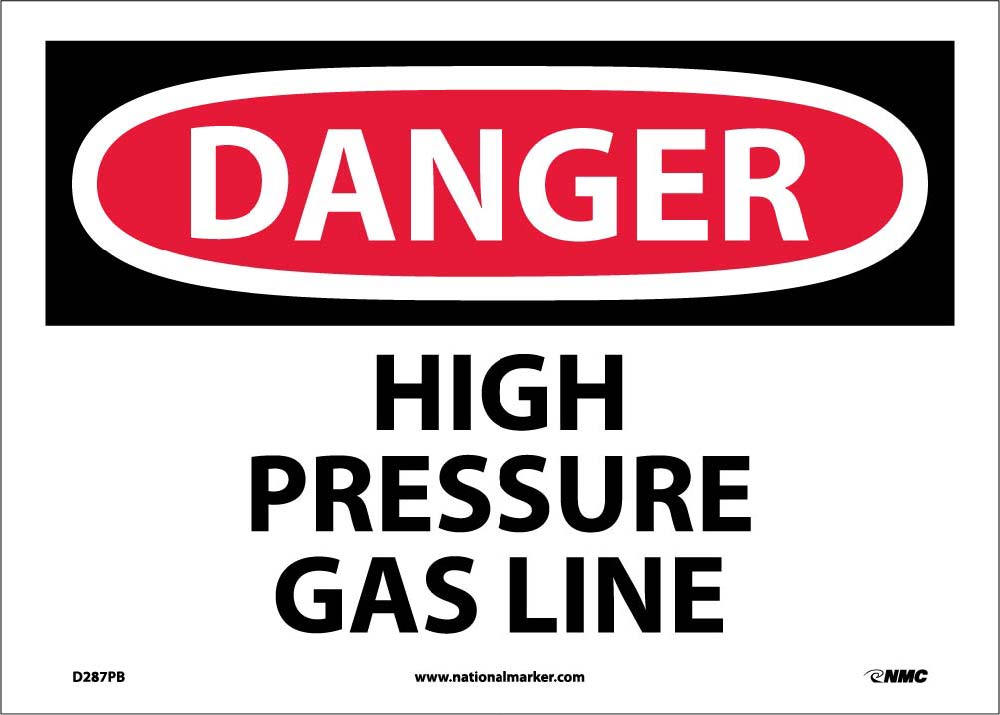 Danger High Pressure Gas Line Sign-eSafety Supplies, Inc