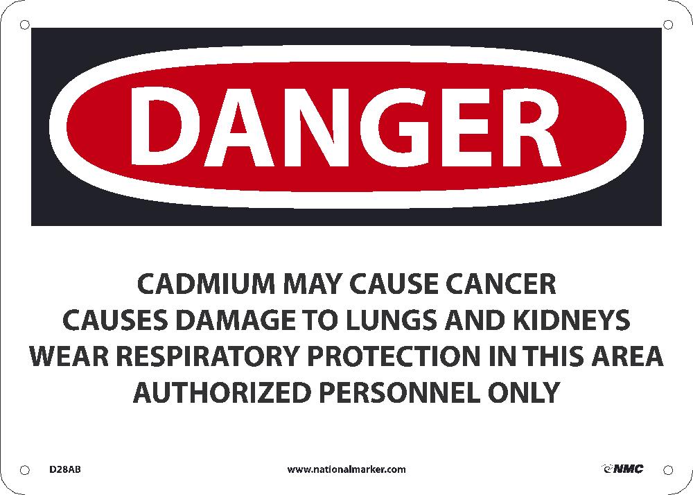 Danger Cadmium May Cause Cancer Sign-eSafety Supplies, Inc