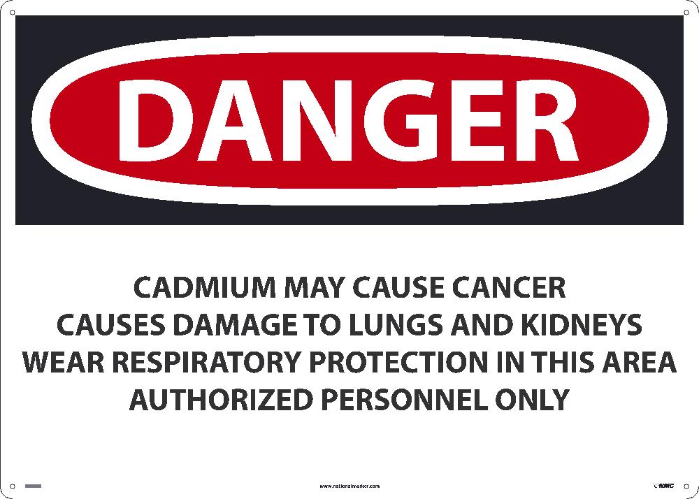 Danger Cadmium May Cause Cancer Sign-eSafety Supplies, Inc