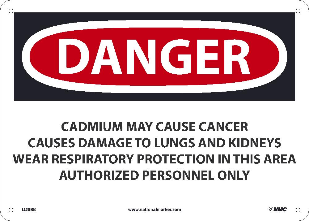 Danger Cadmium May Cause Cancer Sign-eSafety Supplies, Inc