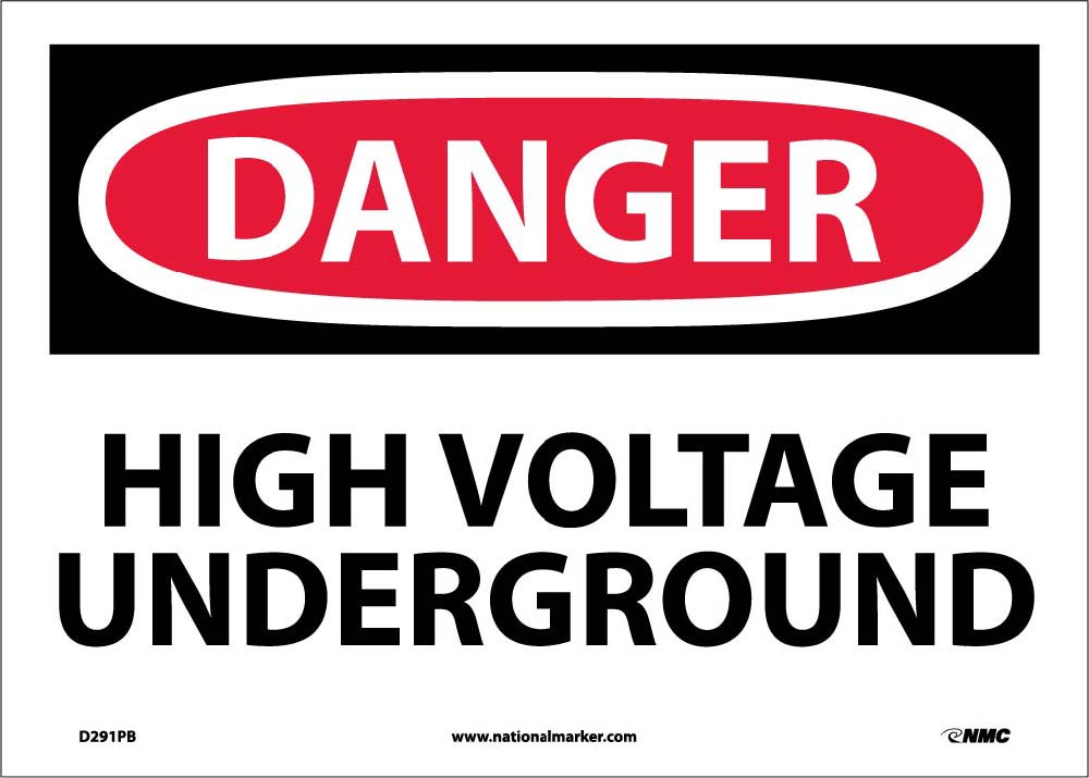 Danger High Voltage Underground Sign-eSafety Supplies, Inc