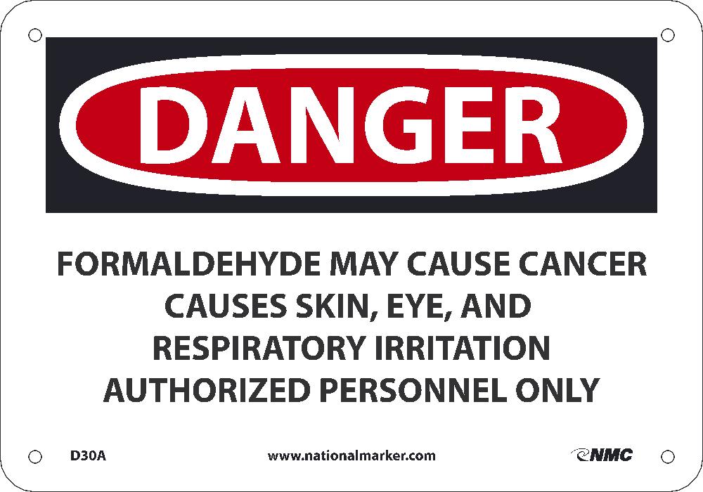 Danger Formaldehyde May Cause Cancer Sign-eSafety Supplies, Inc