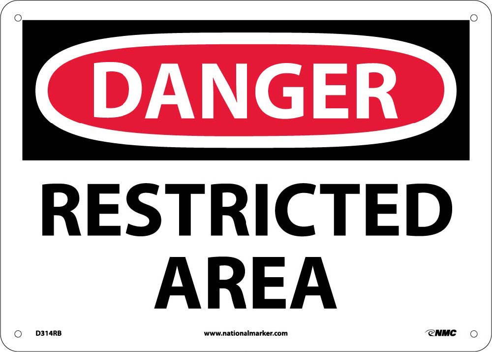 Danger Restricted Area Sign-eSafety Supplies, Inc