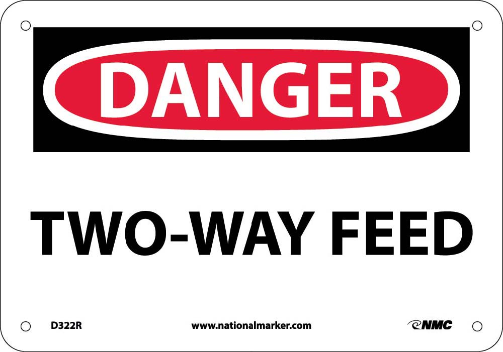 Danger Two Way Feed Sign-eSafety Supplies, Inc