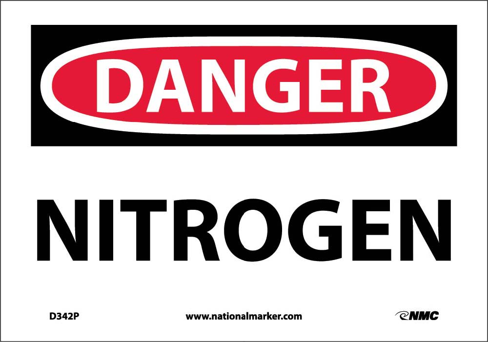 Danger Nitrogen Sign-eSafety Supplies, Inc