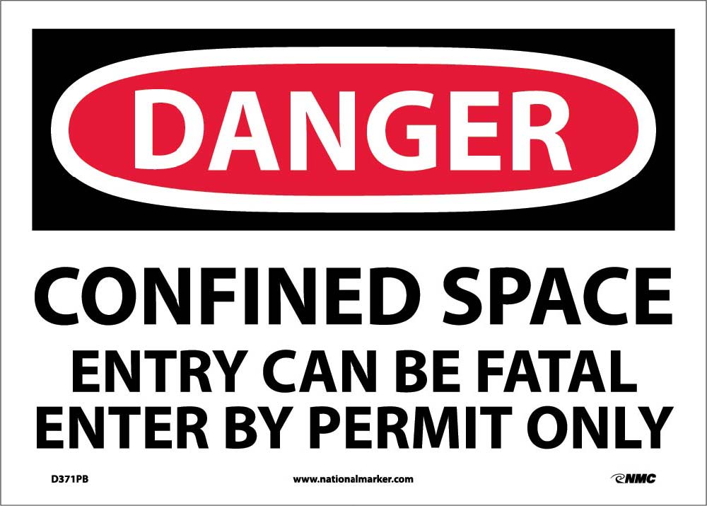 Danger Confined Space Permit Required Sign-eSafety Supplies, Inc