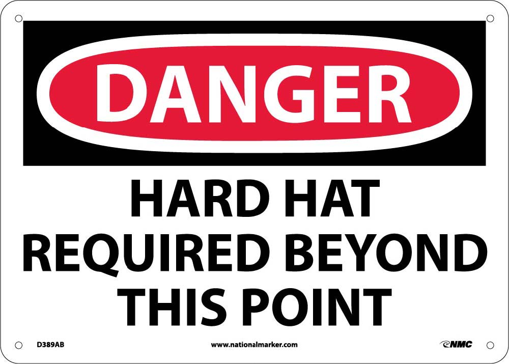 Danger Hard Hat Required Beyond This Point Sign-eSafety Supplies, Inc