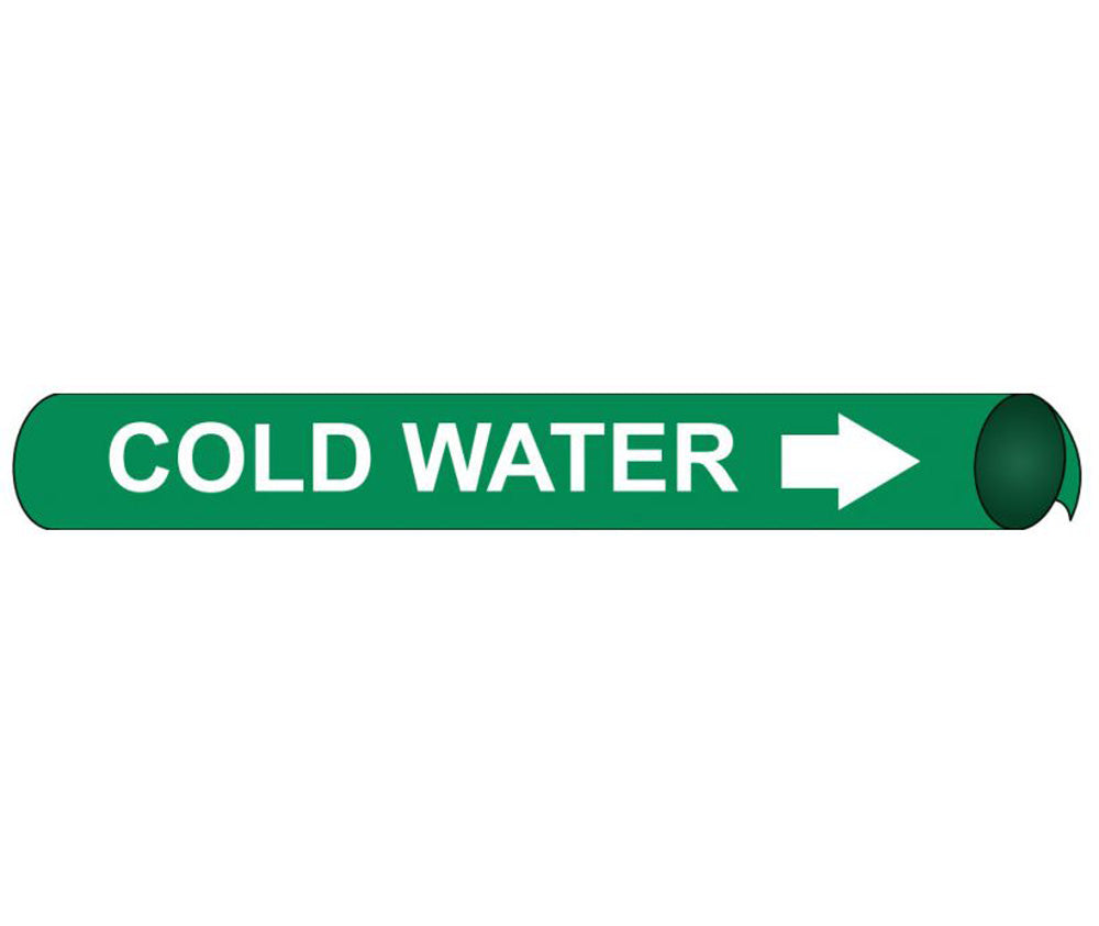 Cold Water Precoiled/Strap-On Pipe Marker-eSafety Supplies, Inc