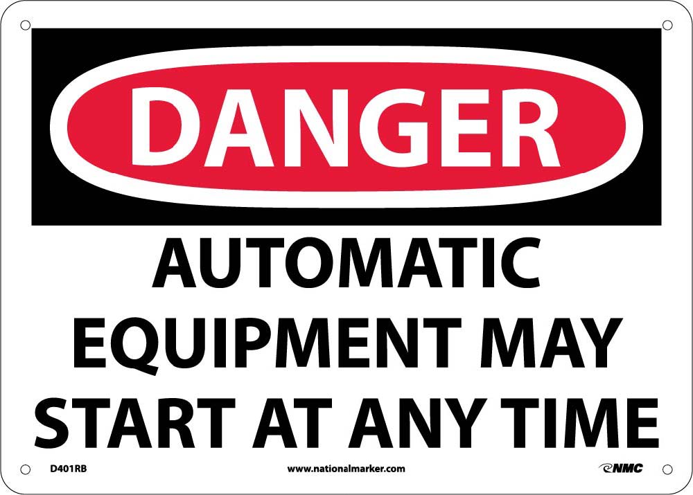 Danger Automatic Equipment May Start At Anytime Sign-eSafety Supplies, Inc
