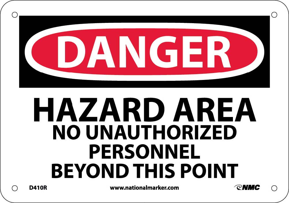 Danger Hazard Area No Unauthorized Personnel Sign-eSafety Supplies, Inc