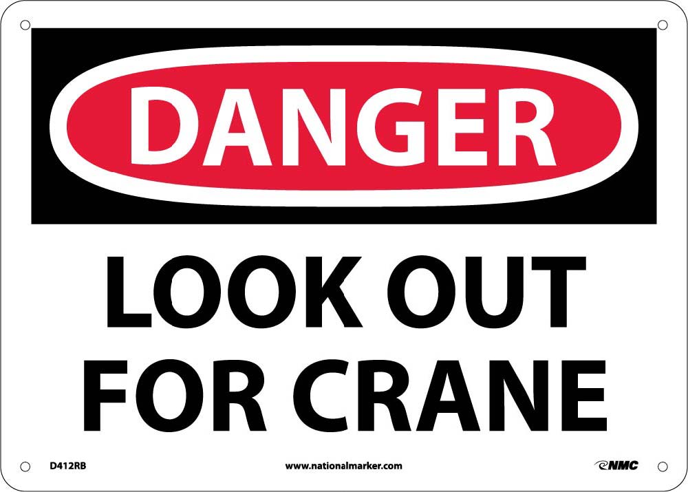 Danger Look Out For Crane Sign-eSafety Supplies, Inc