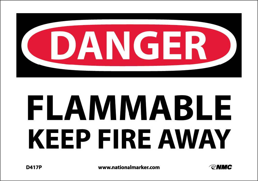 Danger Flammable Keep Fire Away Sign-eSafety Supplies, Inc