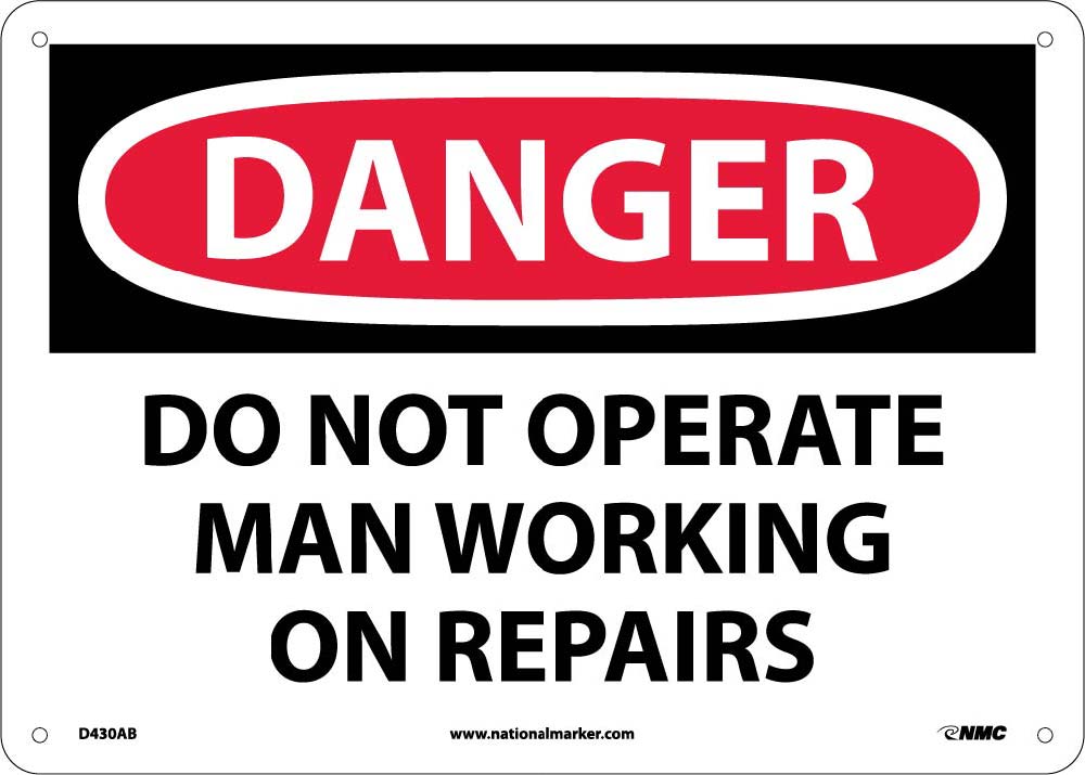 Danger Do Not Operate Man Working On Repairs Sign-eSafety Supplies, Inc
