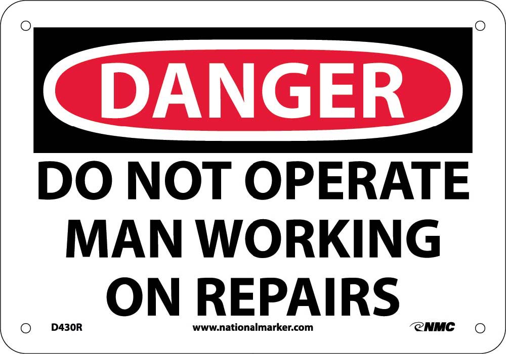 Danger Do Not Operate Man Working On Repairs Sign-eSafety Supplies, Inc
