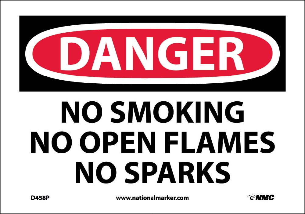 Danger No Smoking No Open Flames No Sparks Sign-eSafety Supplies, Inc