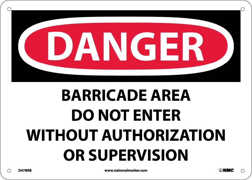 Danger Barricade Area Do Not Enter Sign-eSafety Supplies, Inc