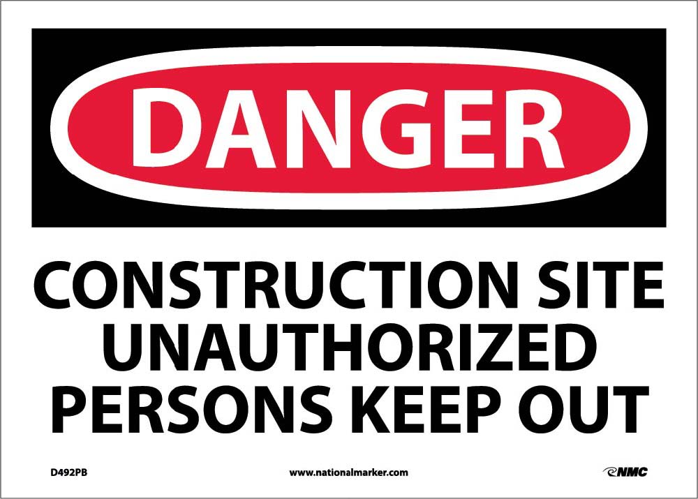 Danger Construction Site Sign-eSafety Supplies, Inc