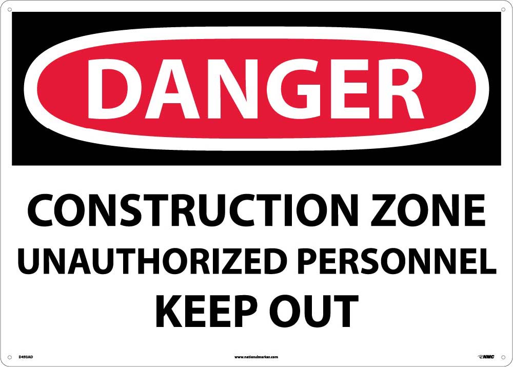 Large Format Danger Construction Zone Sign-eSafety Supplies, Inc